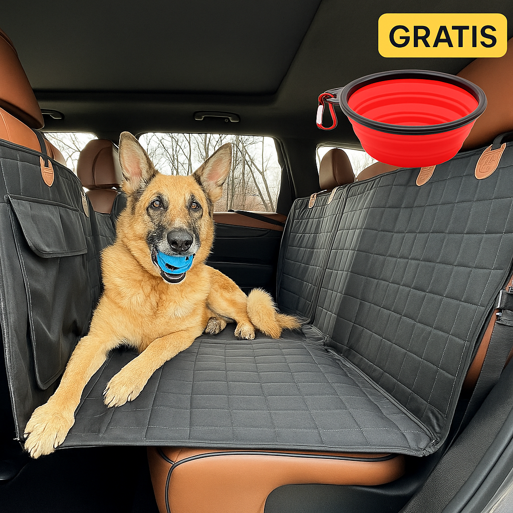 Cubre Asientos de Coche para Perros con Base Reforzada + comedero expandible GRATIS.🐾