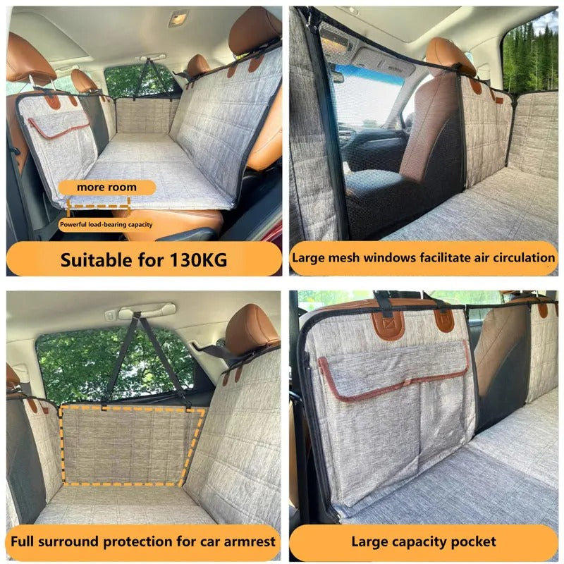 Cubre Asientos de Coche para Perros con Base Reforzada + comedero expandible GRATIS.🐾