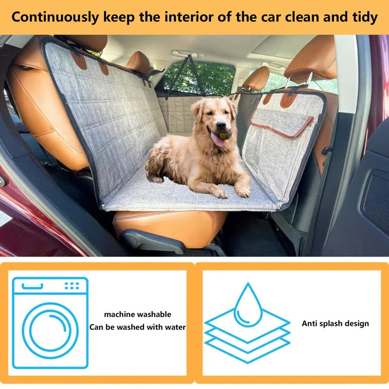 Cubre Asientos de Coche para Perros con Base Reforzada + comedero expandible GRATIS.🐾